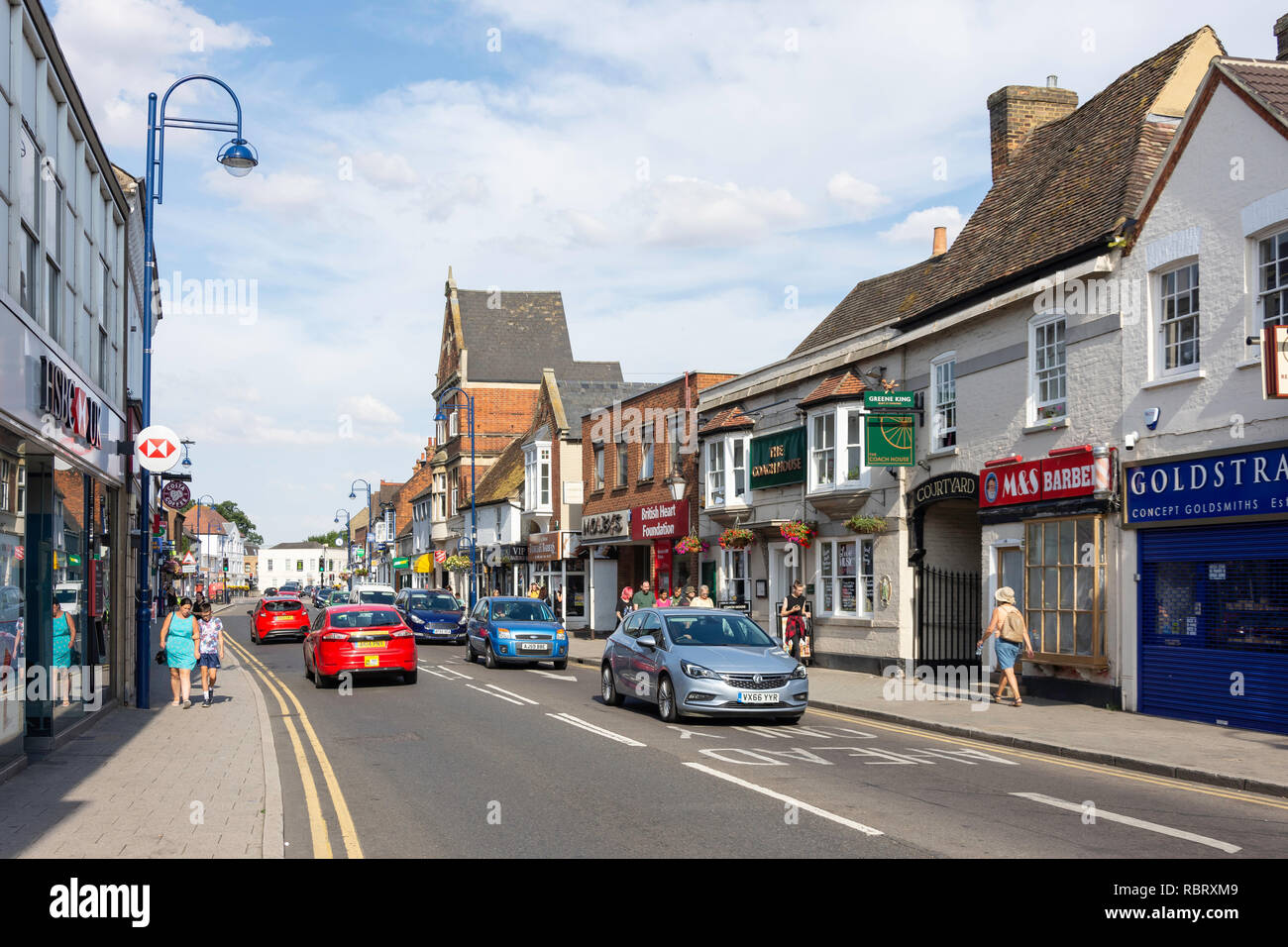 High Street, St Neots, Cambridgeshire, Angleterre, Royaume-Uni Banque D'Images