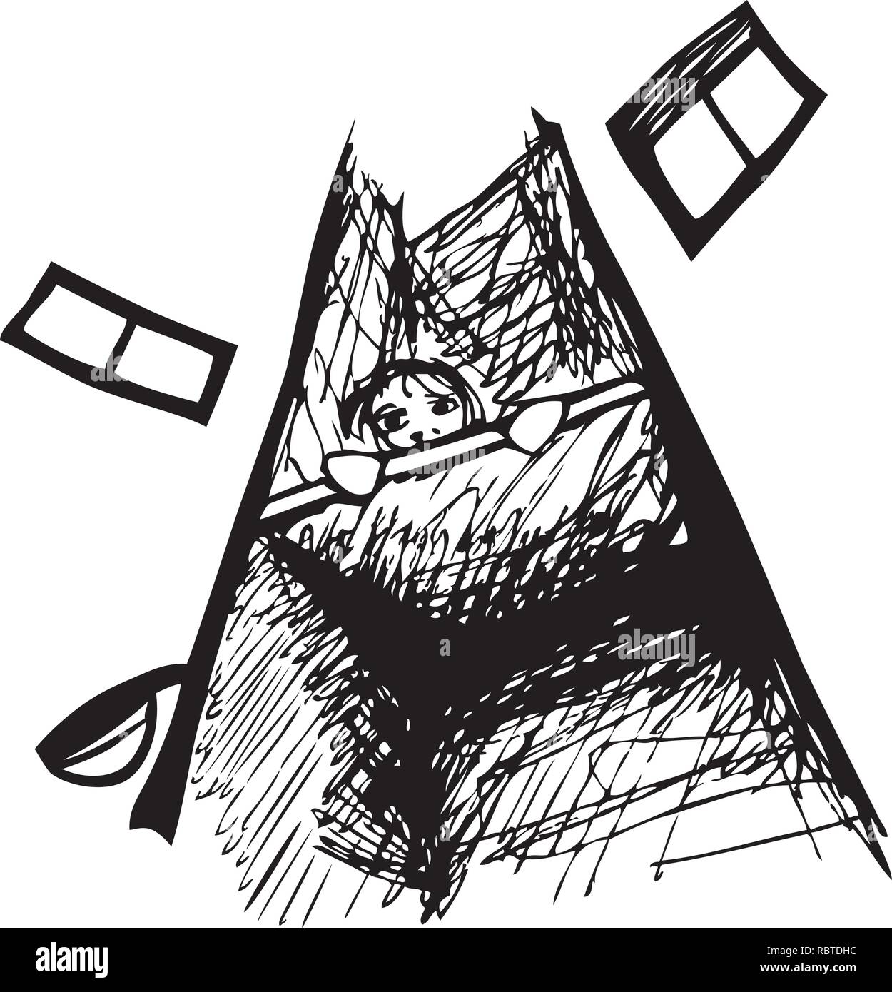 Croquis d'un enfant piégé par jziprian Illustration de Vecteur