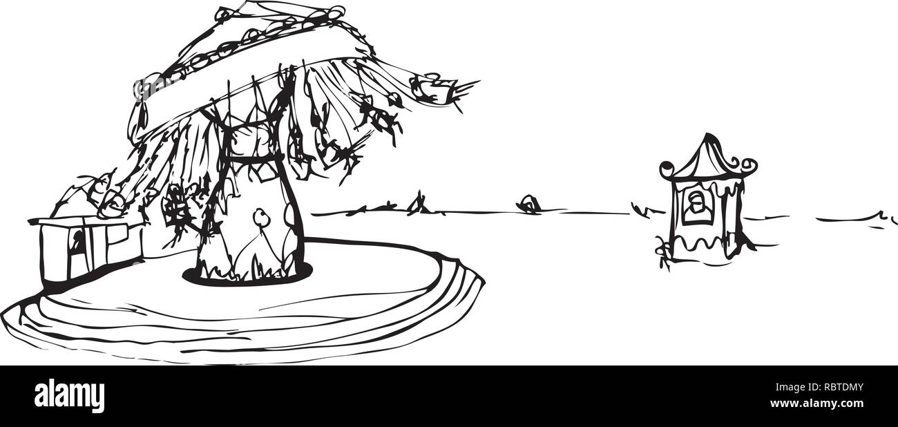 Croquis d'un carrousel de rotation par jziprian Illustration de Vecteur
