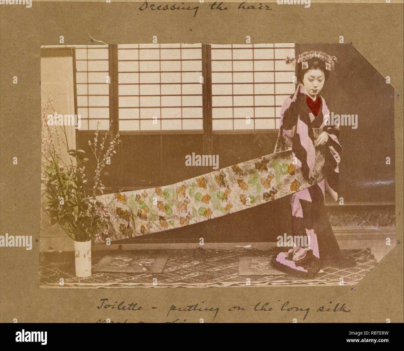 -Album de 226 tirages argentiques d'albumen du Japon- Banque D'Images