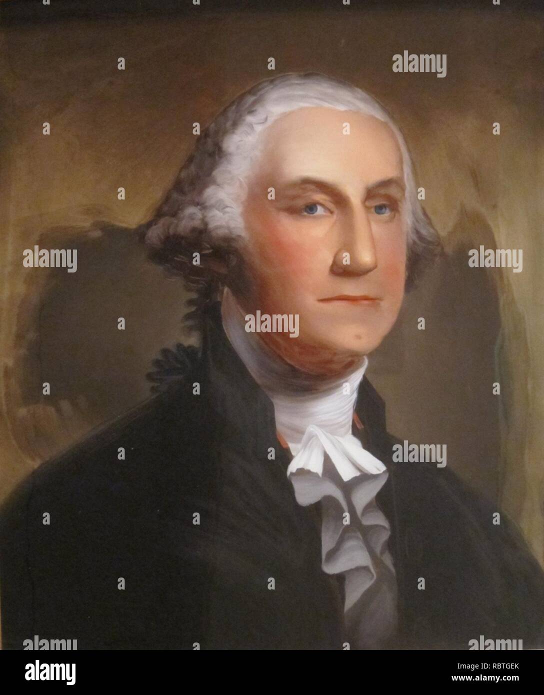 "George Washington", inverser la peinture sur verre par William Matthew Prior. Banque D'Images