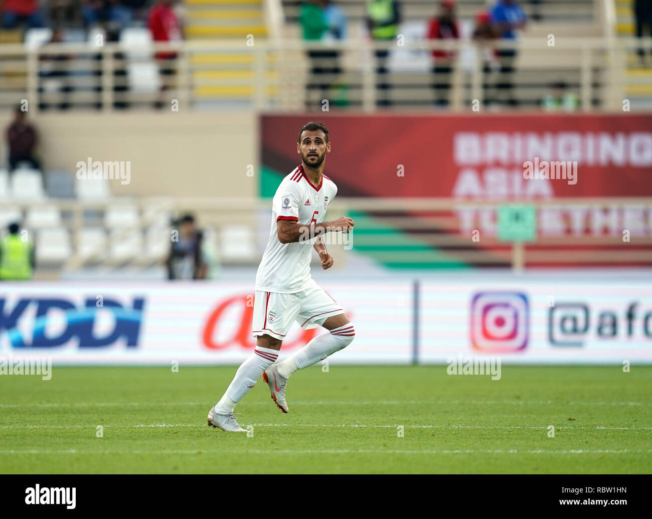 Abu Dhabi, EAU. Jan 12, 2019. Ahmad Nourollahi d'Iran durant le Vietnam v l'Iran à l'Al-Nahyan Stadium à Abu Dhabi, Émirats arabes unis, AFC Asian Cup, championnat de football d'Asie. Ulrik Pedersen/CSM. Credit : Cal Sport Media/Alamy Live News Banque D'Images