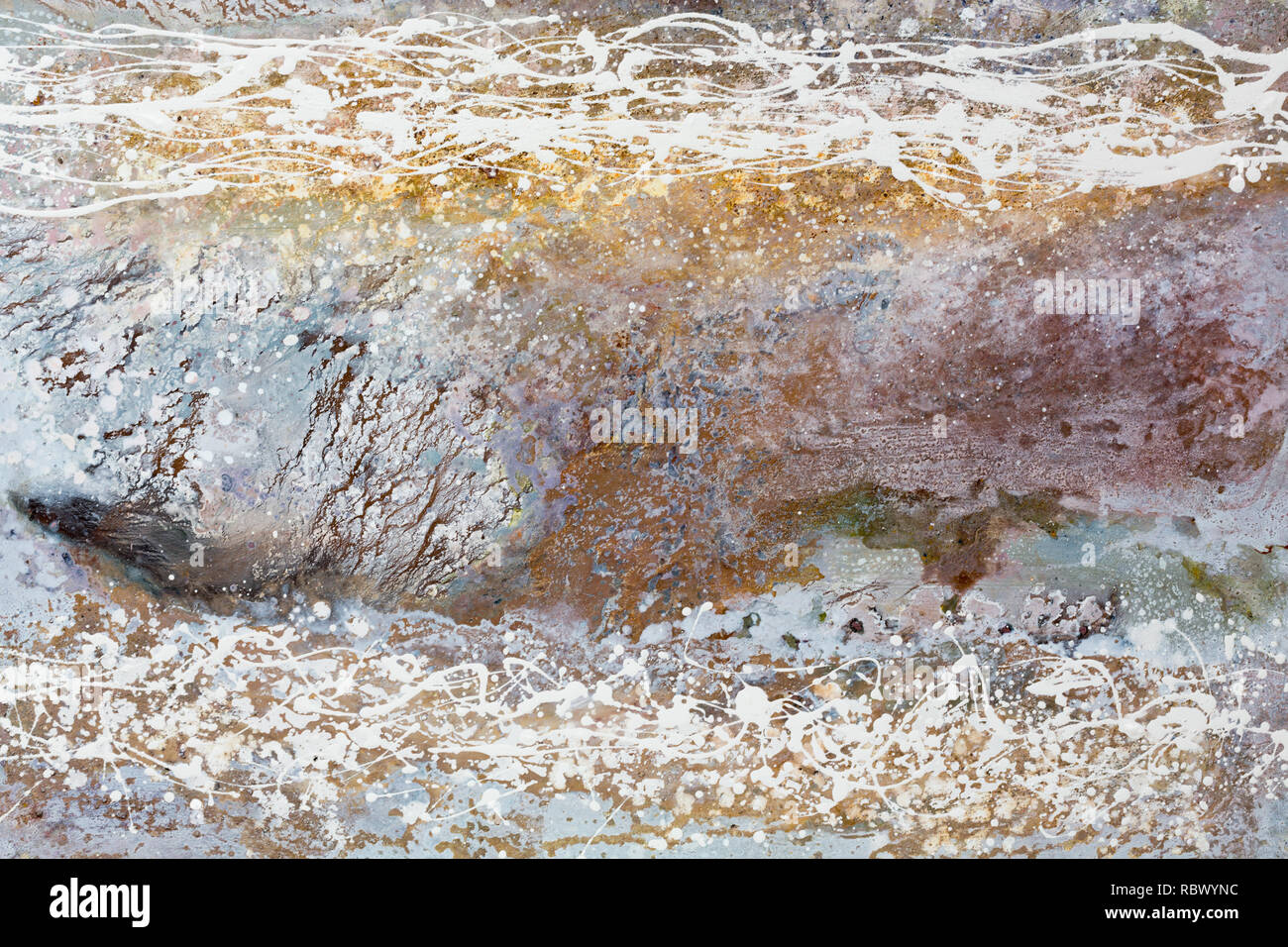 Résumé fond, divers pigments et colorants créent une riche texture. Banque D'Images