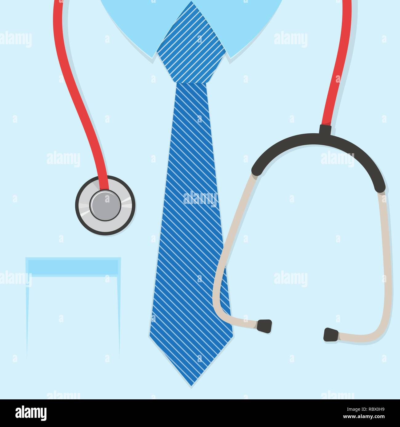 Les médecins d'un costume ou un sarrau de laboratoire avec stéthoscope. Vector illustration. Medical background. Journée de la santé. Jour médecins Illustration de Vecteur