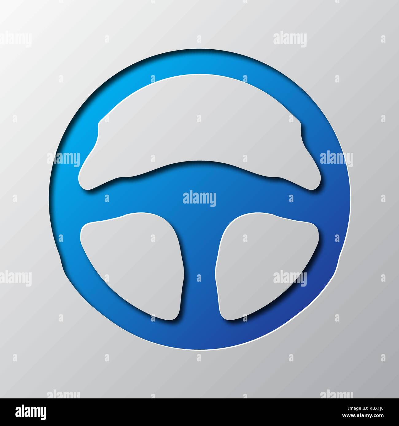 De l'art du papier volant bleu isolé. Vector illustration. L'icône du volant est découpé dans du papier. Illustration de Vecteur