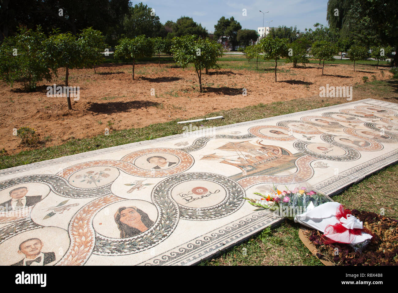 Mémorial aux victimes de l'attaque terroriste de 2015, Musée national du Bardo, Tunis, Tunisie, Afrique Banque D'Images