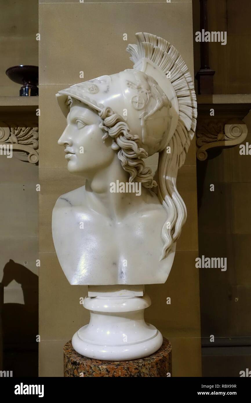 Achille, après l'antique, par George Rennie, 1826, en marbre - Sculpture Gallery, Chatsworth House - Derbyshire, Angleterre - DSC03517. Banque D'Images