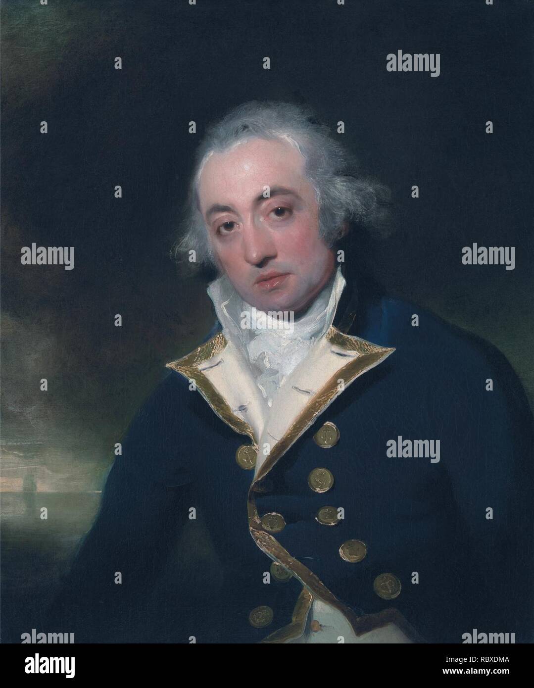 L'amiral John Markham *huile sur toile 76,2 x 63,5 cm * *vers 1793 L'amiral John Markham, par Thomas Lawrence (1769-1830). Banque D'Images