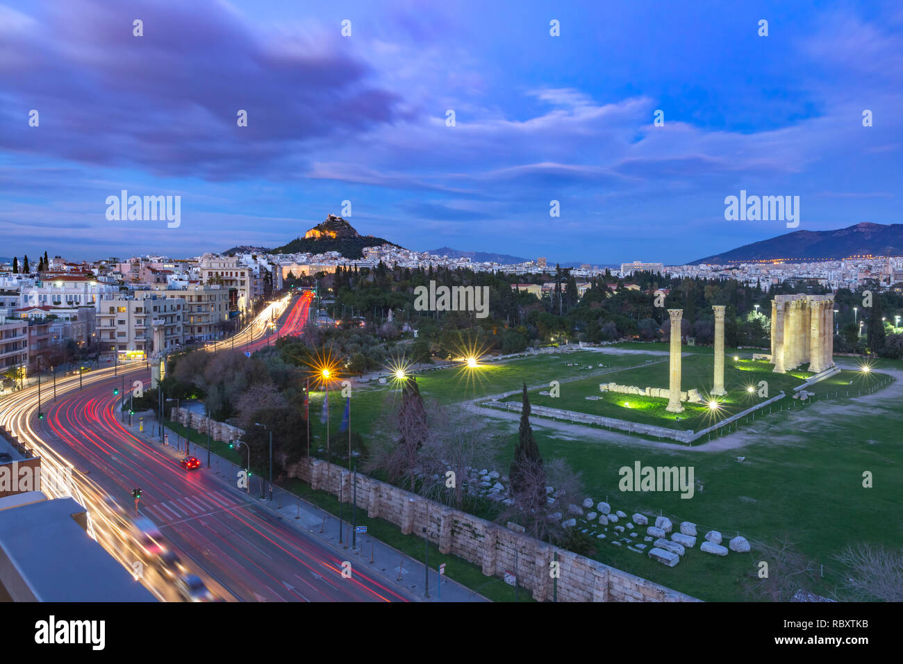 Vue sur la ville d'antenne à Athènes, Grèce Banque D'Images