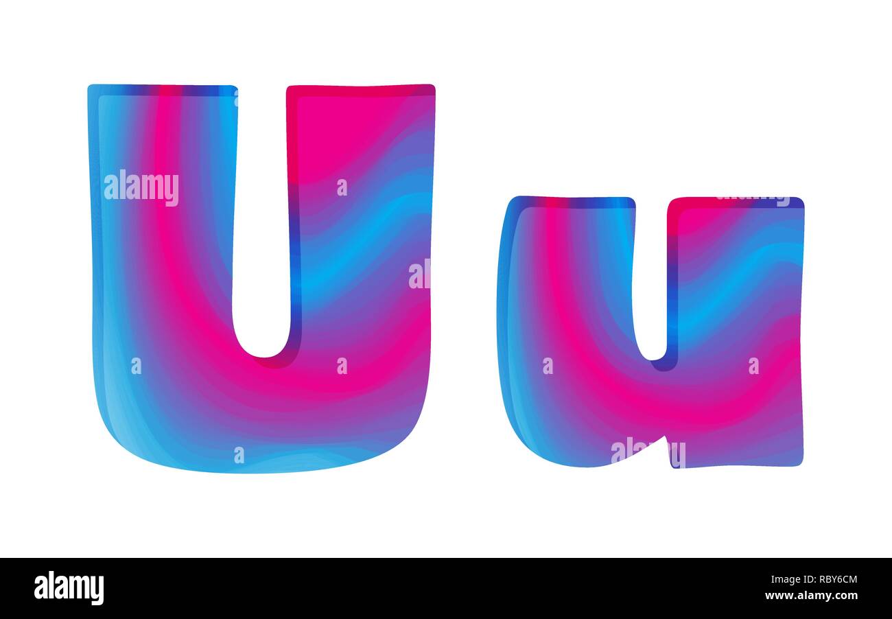 Abstract colorful lettre U. Vector illustration. Creative lettre U isolés. Illustration de Vecteur
