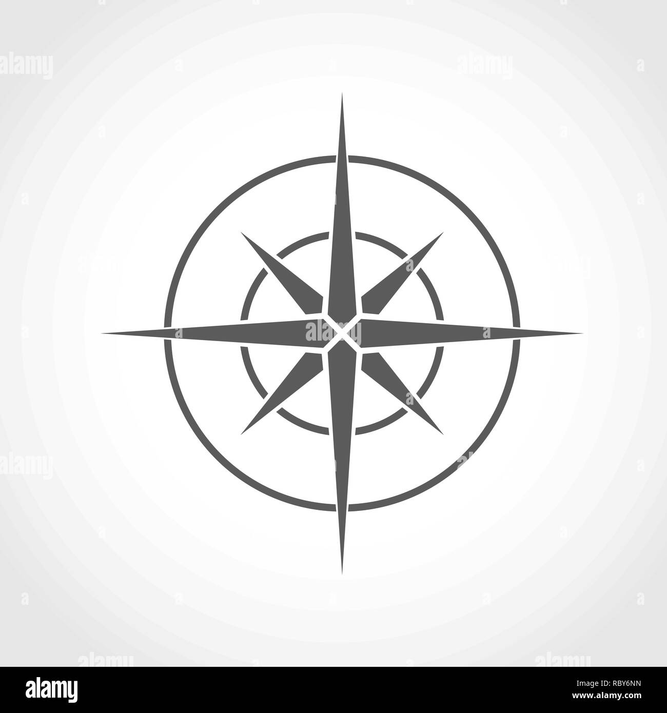 Dans l'icône boussole plate. Vector illustration. L'icône boussole, isolé sur fond clair Illustration de Vecteur