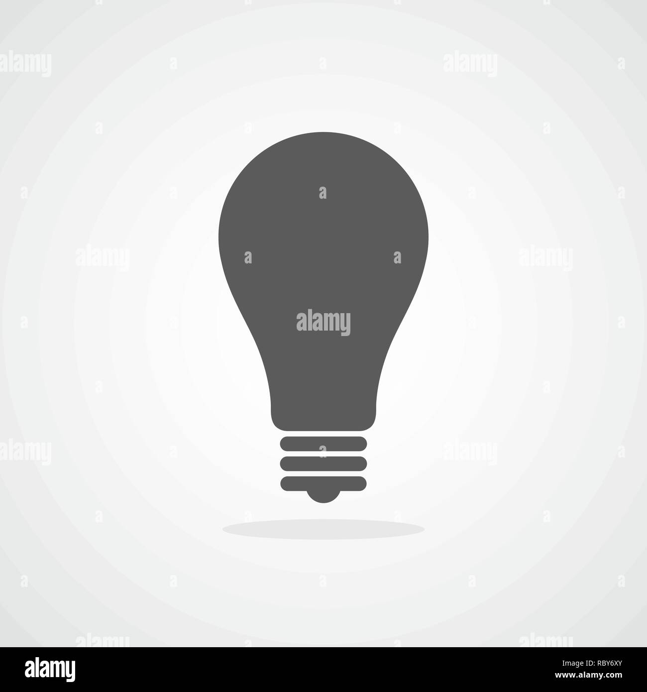 Ampoule avec télévision dans le design. Ampoule gris, isolé sur fond clair. Vector illustration. Illustration de Vecteur