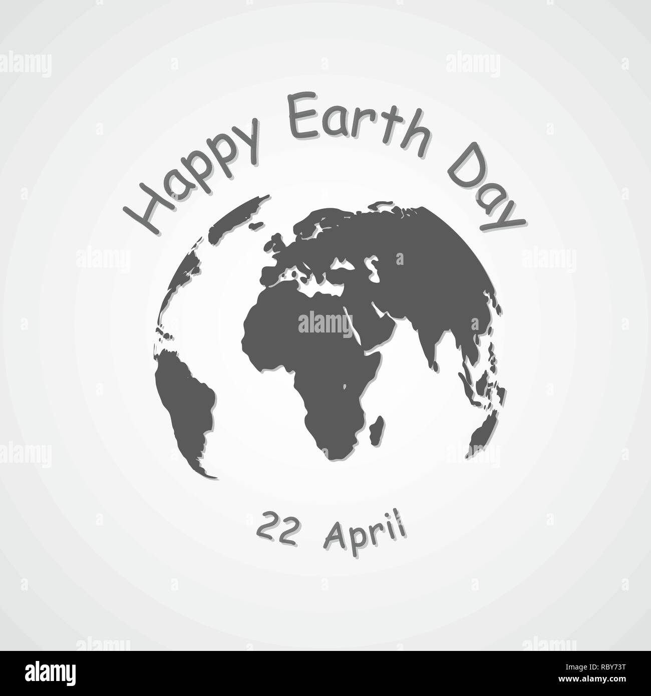 Heureux le jour de la Terre, la bannière avec Globe et de lettrage. Vector illustration. Carte de souhaits pour la journée de la Terre, le 22 avril, Illustration de Vecteur