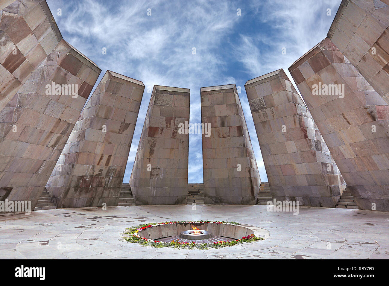 Mémorial du Génocide à Erevan, Arménie Banque D'Images