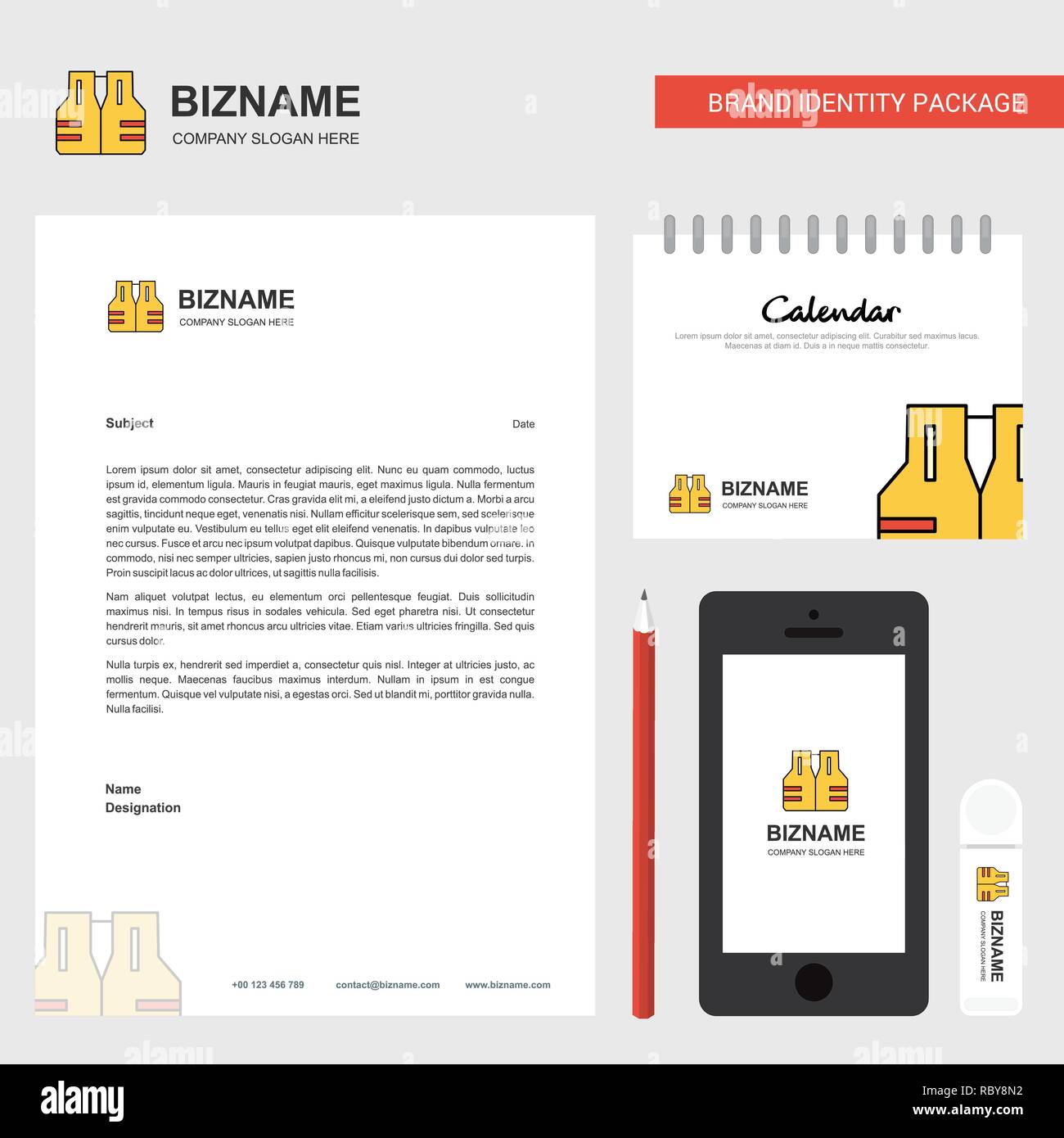 Gilet en-tête d'affaires, Calendrier 2019 et Mobile app design modèle vectoriel Illustration de Vecteur