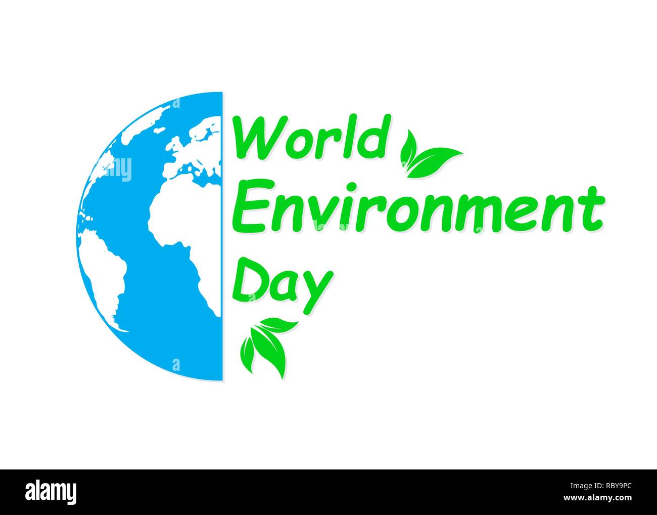 La Journée mondiale de l'environnement. Vector illustration. Globe avec lettrage isolé sur fond blanc. Illustration de Vecteur