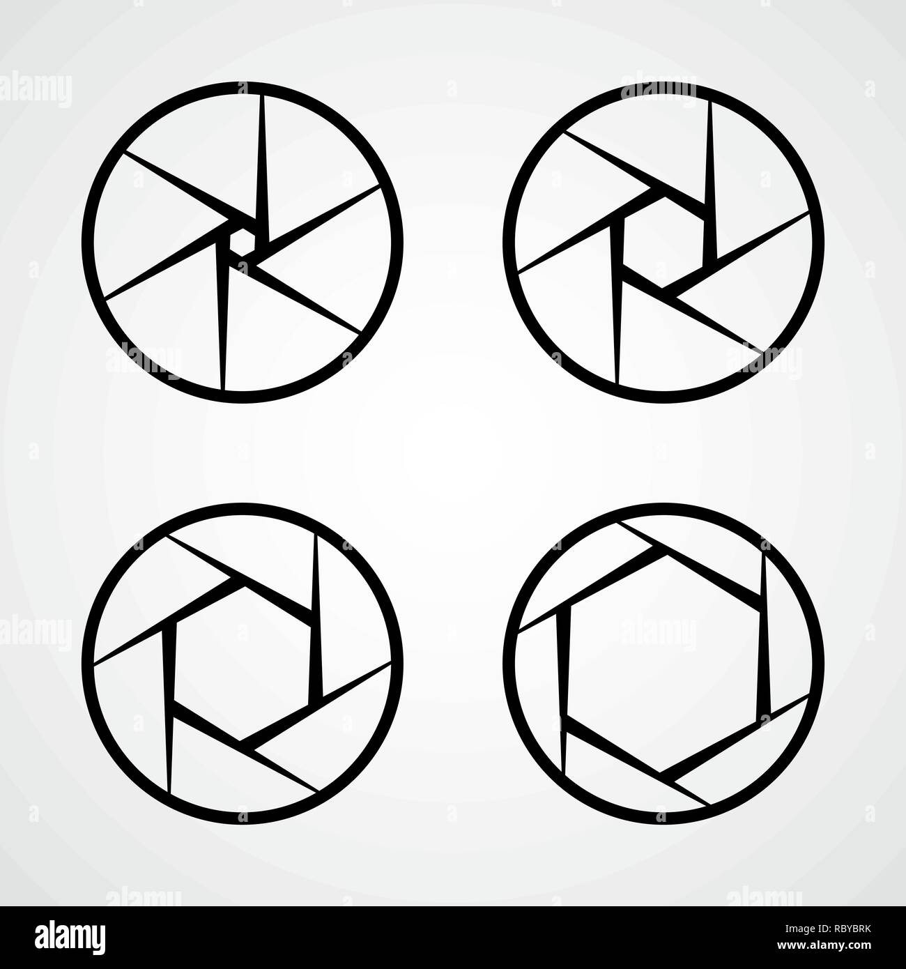 Ensemble d'icônes d'aperture. Vector illustration. L'icône de l'accent. L'icône de caméra isolée Illustration de Vecteur