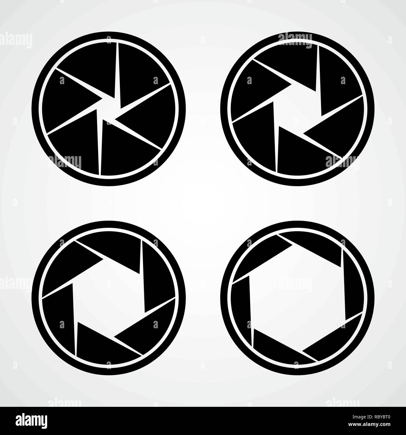 Ensemble d'icônes d'aperture. Vector illustration. L'icône de l'accent. L'icône de caméra isolée Illustration de Vecteur