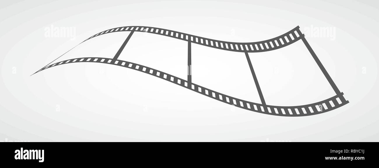 Dans l'icône Image de film gris modèle plat. Vector illustration. L'icône de la bande de film, isolé. Illustration de Vecteur