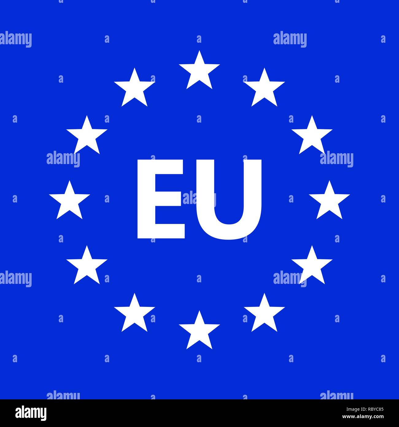 Logo de l'Union européenne. Vector illustration. Drapeau de l'UE avec l'icône étoile ronde Illustration de Vecteur