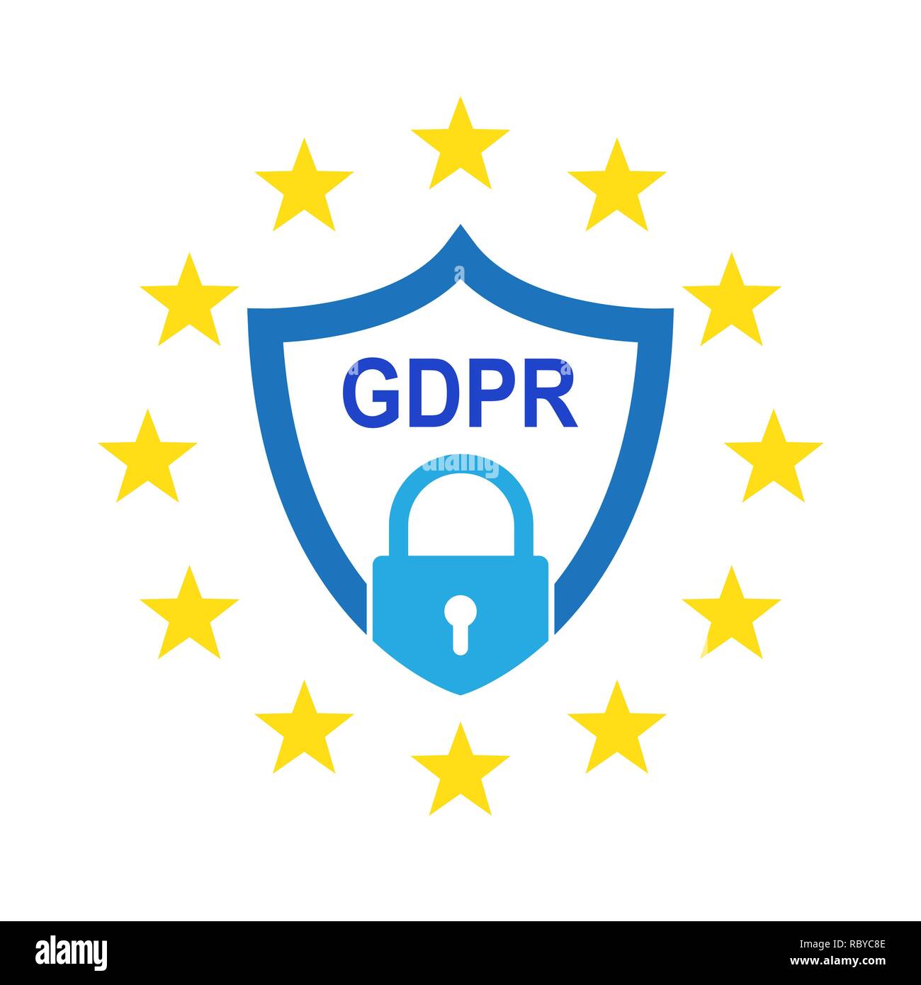 Règlement général sur la protection des données (PIBR). Vector illustration. Isolé symbole PIBR Illustration de Vecteur