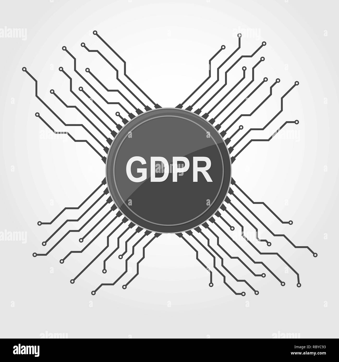 Règlement général sur la protection des données (PIBR). Vector illustration. Isolé symbole PIBR Illustration de Vecteur