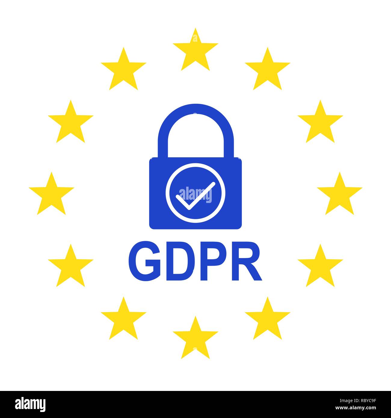 Règlement général sur la protection des données (PIBR). Vector illustration. Isolé symbole PIBR Illustration de Vecteur