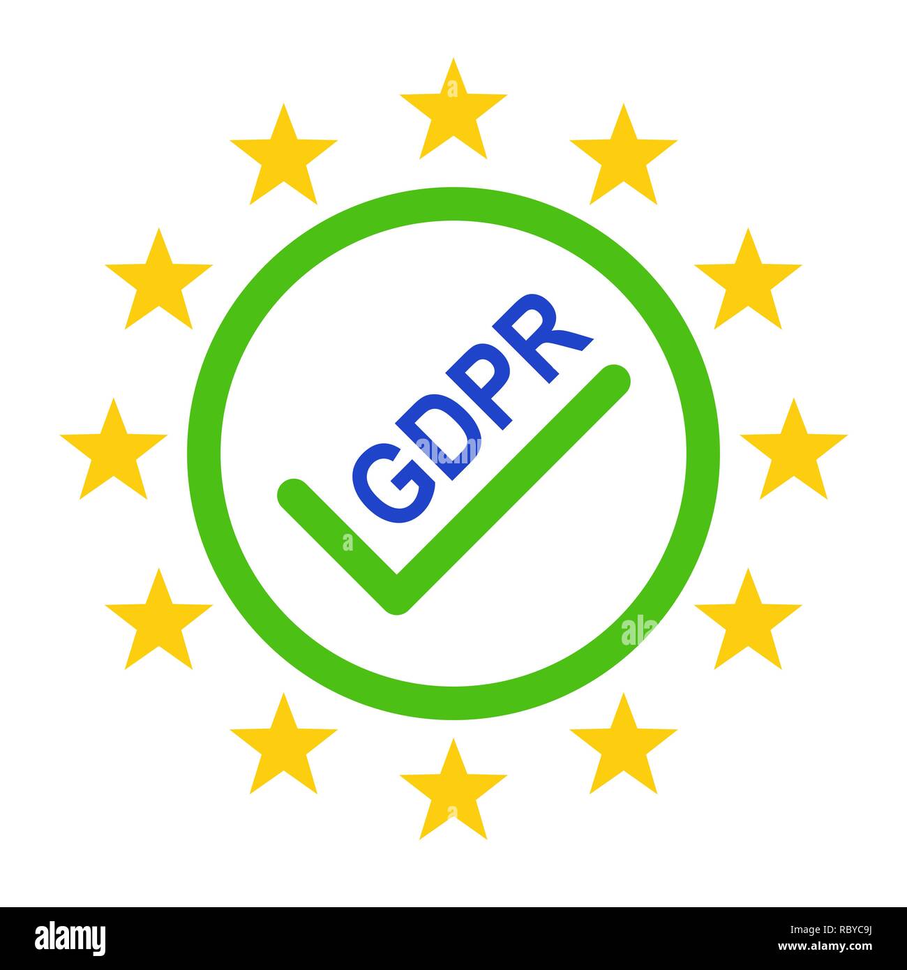 Règlement général sur la protection des données (PIBR). Vector illustration. Isolé symbole PIBR Illustration de Vecteur