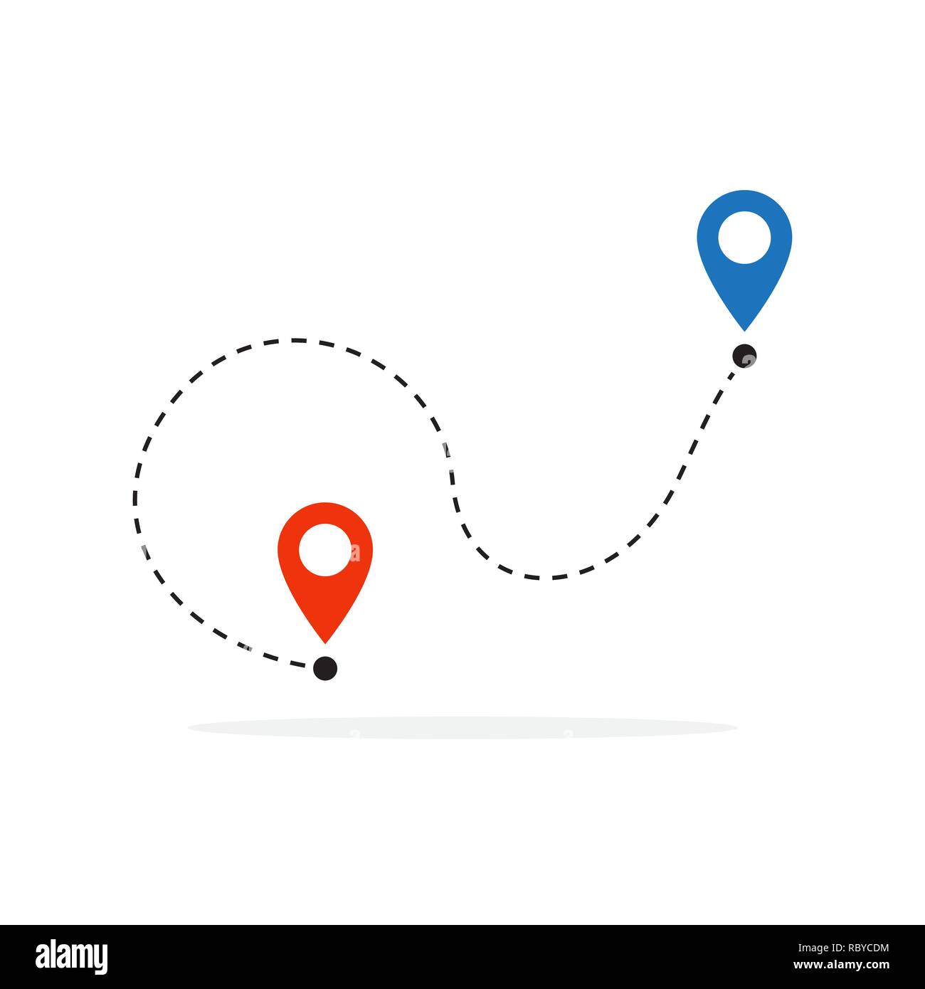 Dans l'icône chemin style plat. Vector illustration. Route, chemin ou voie symbole Illustration de Vecteur