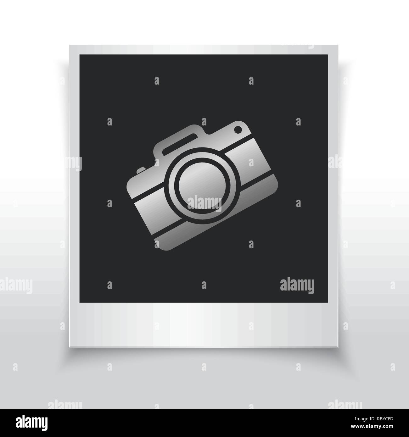 Cadre photo rétro avec icône appareil photo. Vector illustration. Cadre photo papier isolé Illustration de Vecteur