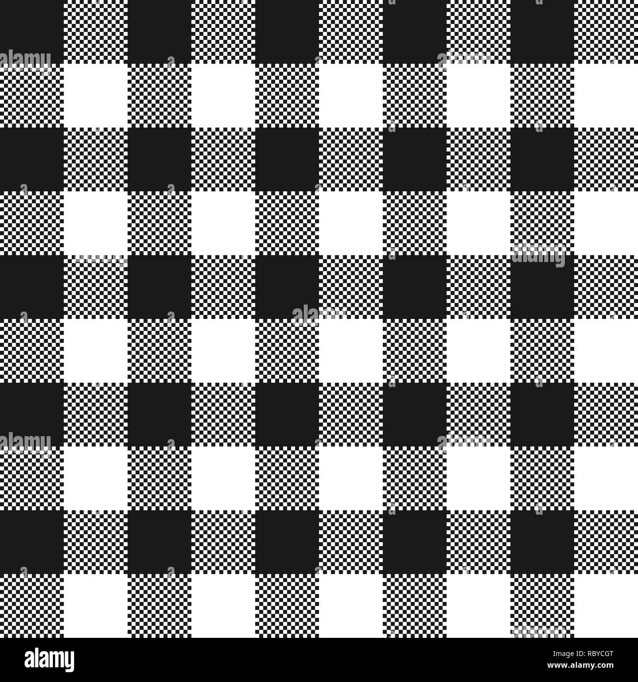 Texture tissu noir et blanc. Vector illustration. Nappe plate motif. Illustration de Vecteur