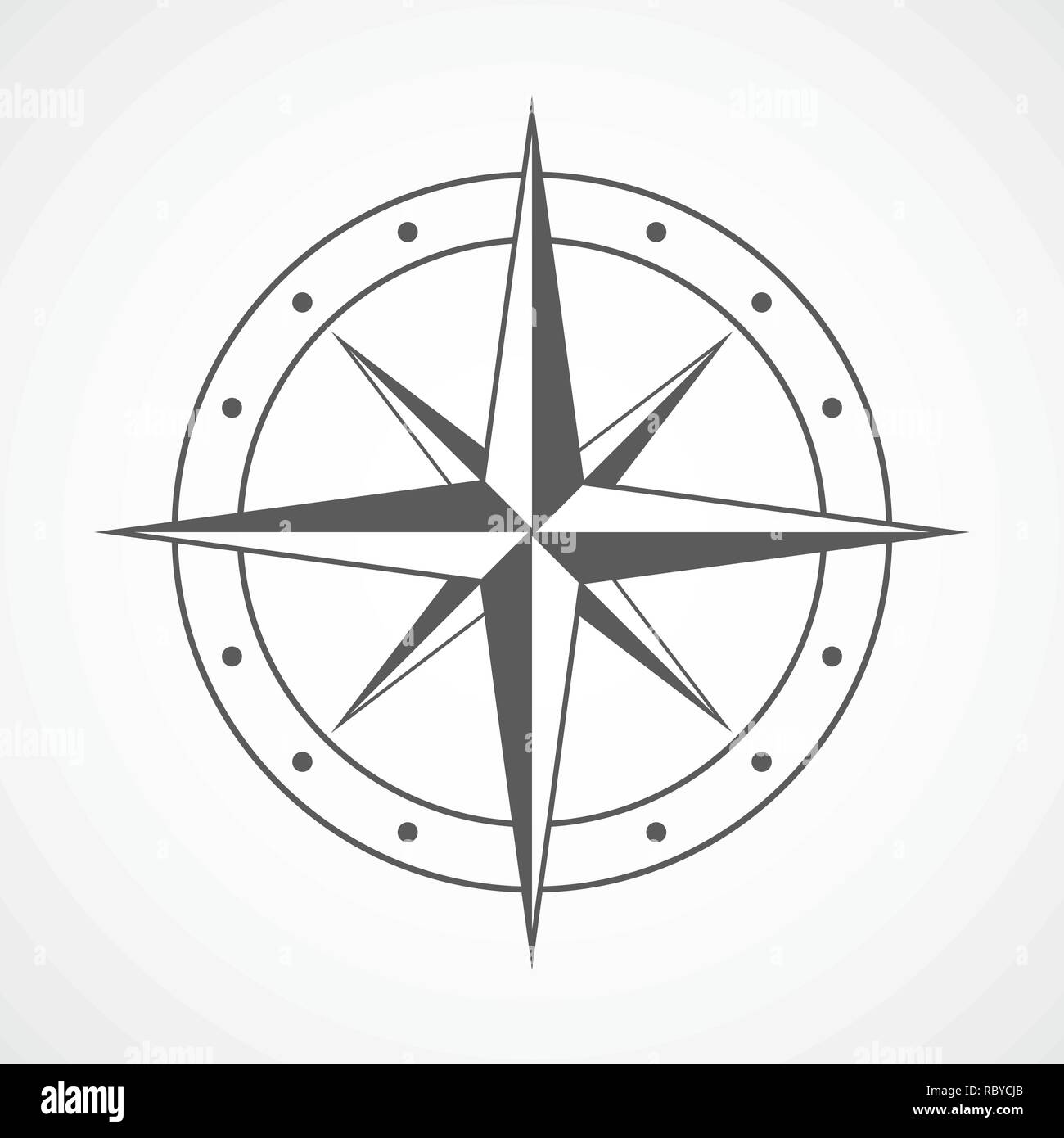 Dans l'icône boussole plate. Vector illustration. L'icône boussole, isolé sur fond clair Illustration de Vecteur