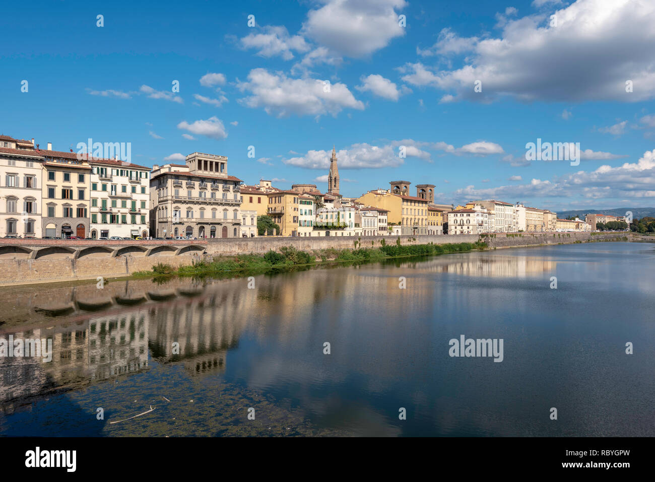 Afficher le long de la rivière Arno, Florence, Italie Banque D'Images