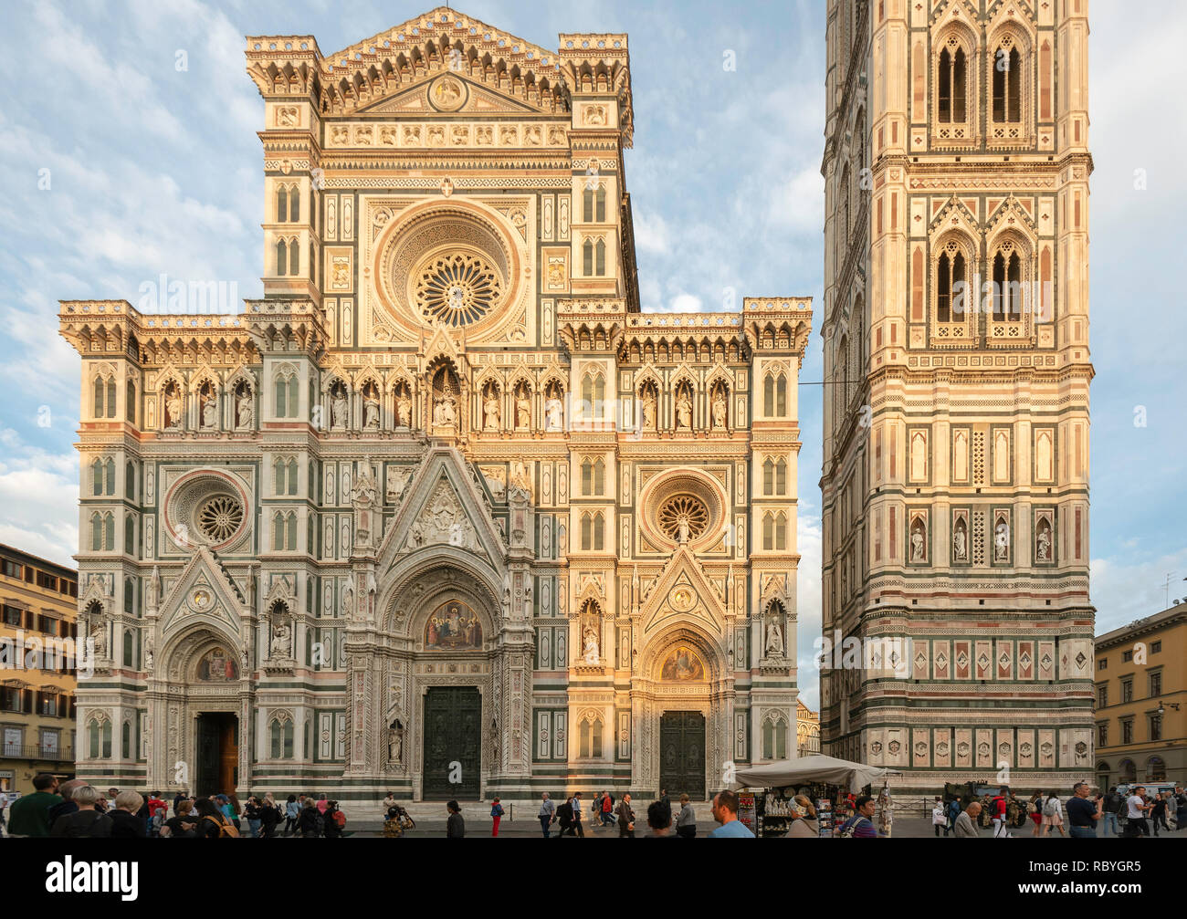 Le duomo et le campanile de Giotto Campinile, Florence, Italie Banque D'Images