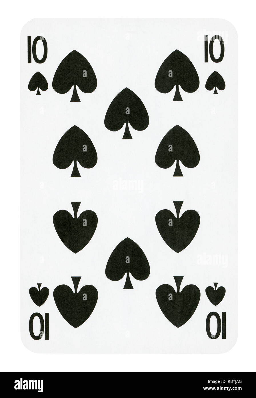 Dix de pique jeu de carte - isolated on white (chemin inclus) Banque D'Images