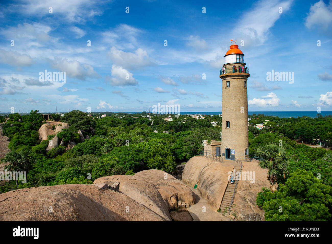 Mahabalipuram phare près de Chennai, Inde Banque D'Images