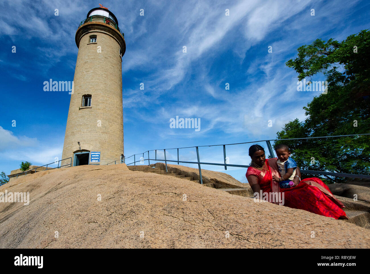 Mahabalipuram phare près de Chennai, Inde Banque D'Images