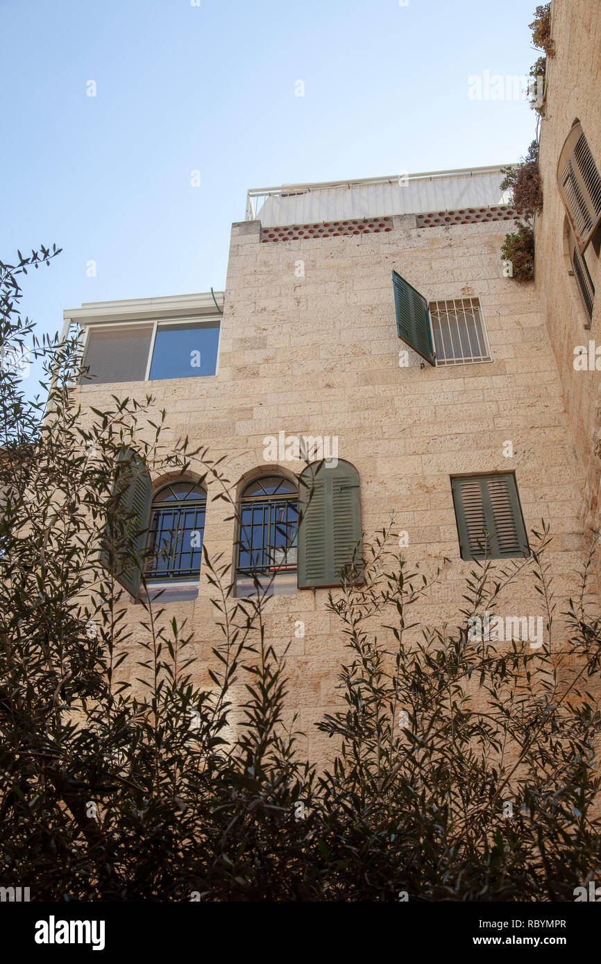 Résidence dans le quartier juif de la vieille ville de Jérusalem en Israël Banque D'Images