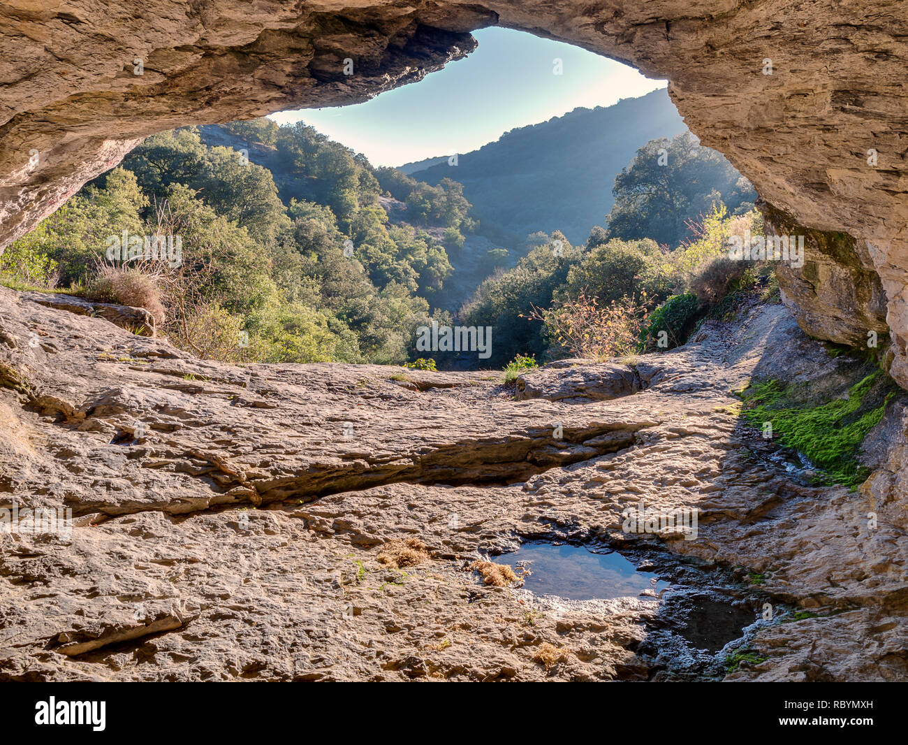 Dans la grotte de Los Goros Goros Canyon, Hueto Arriba en Alava, près de Vitoria-Gasteiz, Pays Basque, Espagne Banque D'Images