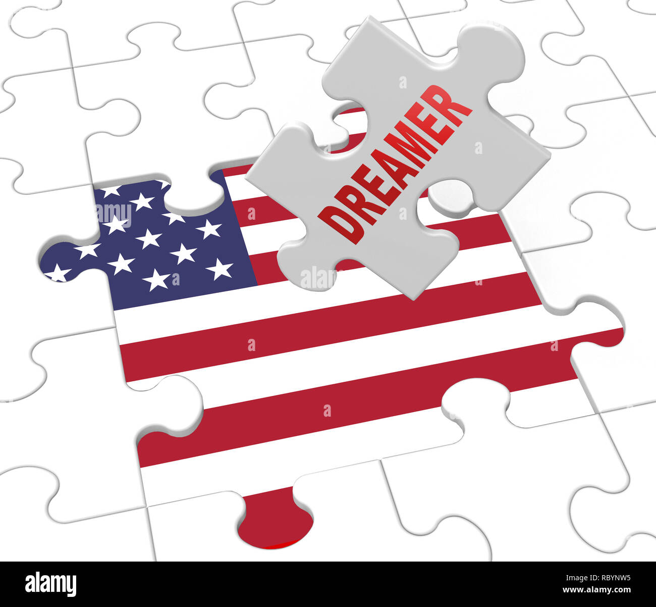 Daca Kids Rêveur pour nous une loi de l'Immigration. Passeport pour les enfants d'immigrés aux États-Unis - 3d illustration Banque D'Images