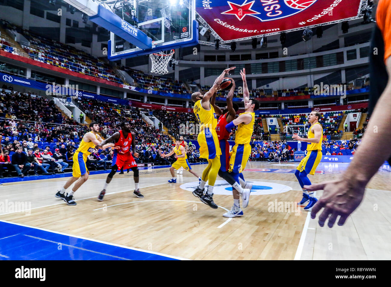 Alex Tyus, # 9 de Maccabi Tel Aviv, vu en action contre le CSKA Moscou en 18 ronde de la Turkish Airlines Euroleague match de la saison 2018-2019. Maccabi Tel Aviv a battu le CSKA Moscou, 93-76. Banque D'Images