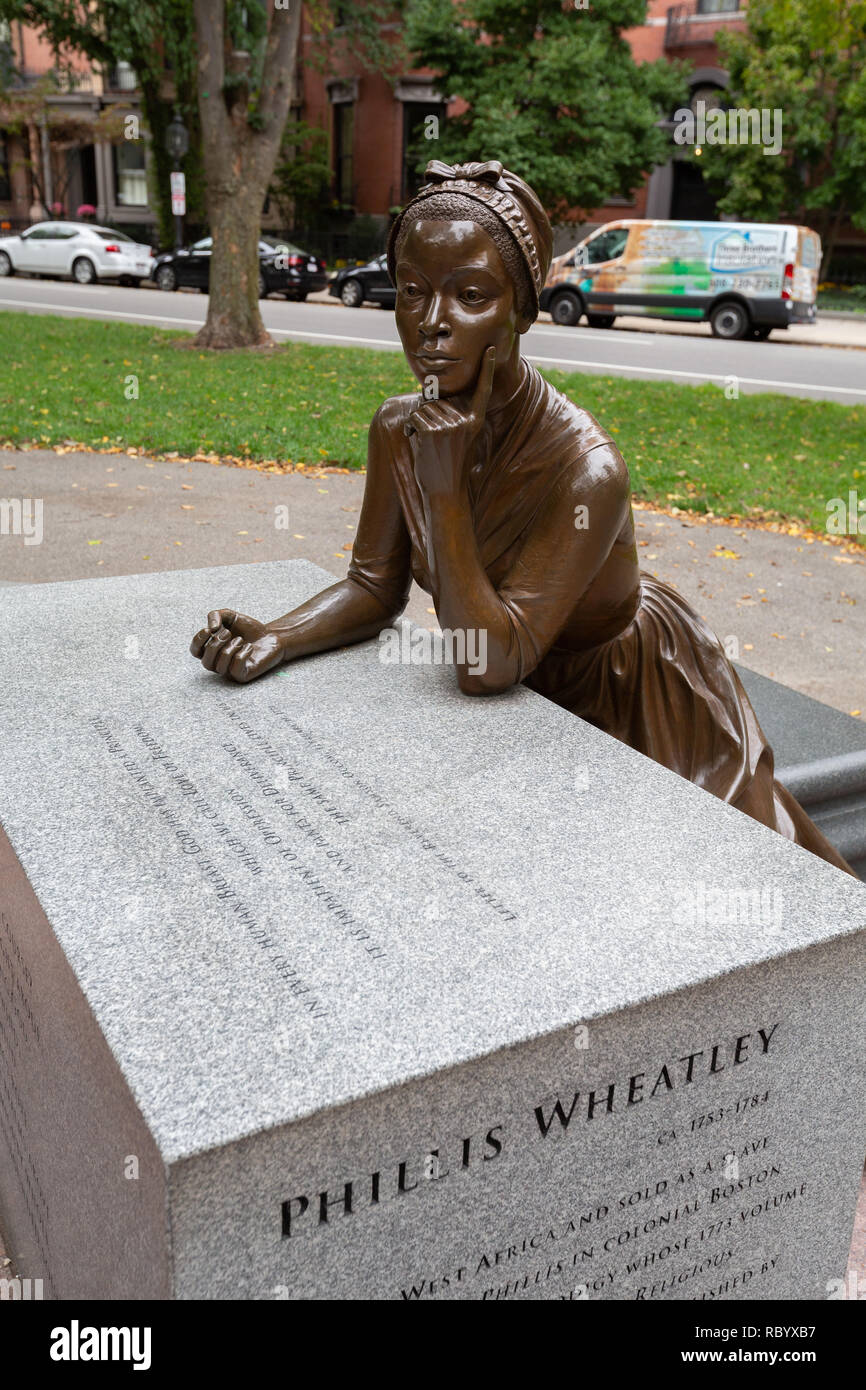 Phillys Wheatley statue dans le Boston Women's Memorial sur Commonwealth Avenue à Boston, MA Banque D'Images