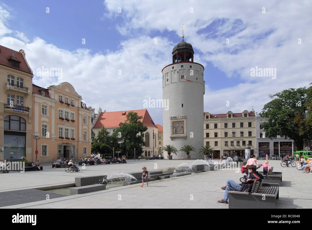 Dicker Turm, Frauenturm, HG, Annenkapelle Ochsenbastei, Marienplatz, Görlitz, Sachsen, Deutschland, Europa | Dicker Turm, Marienplatz, Goerlitz, Saxon Banque D'Images