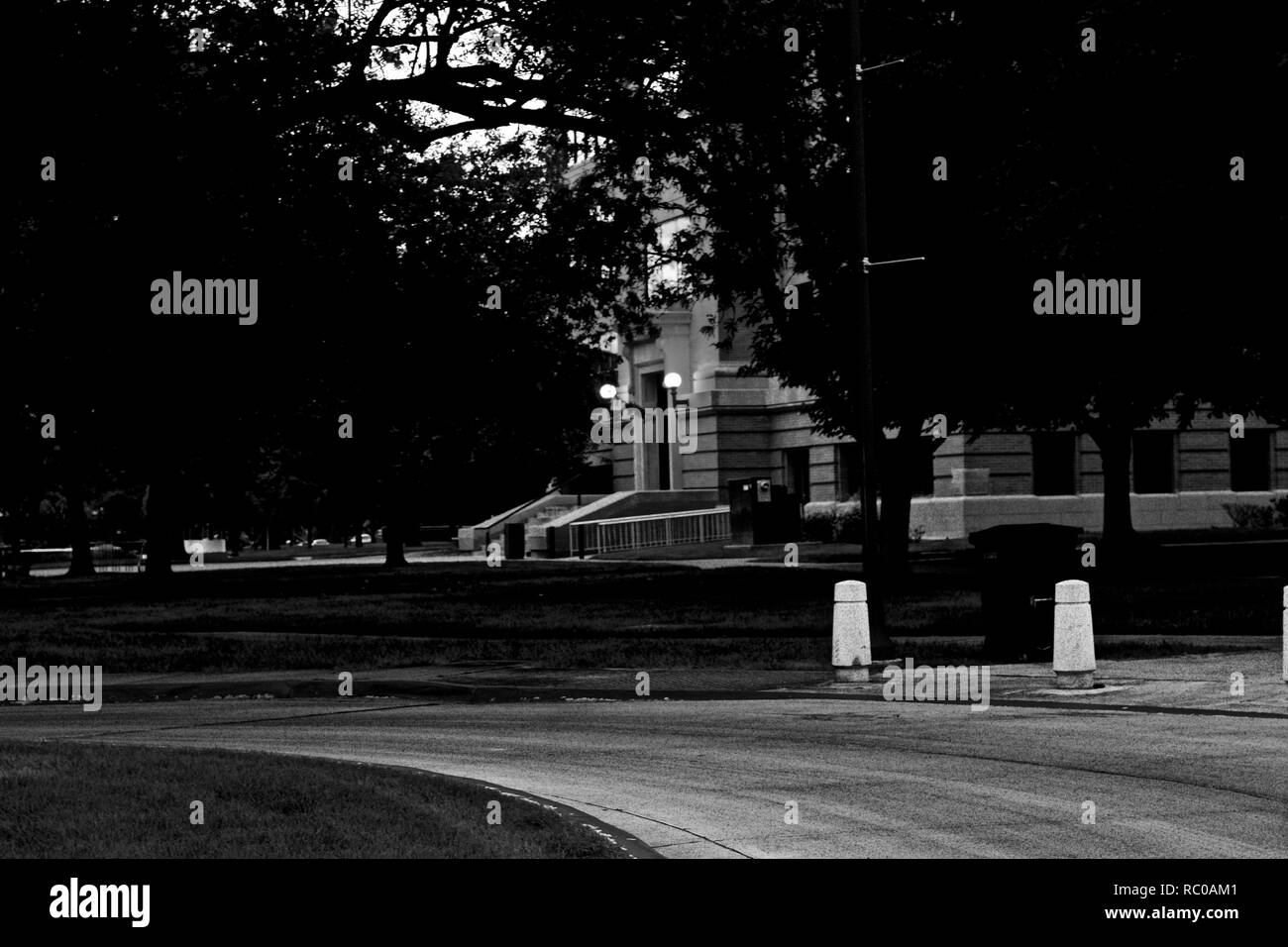 Vieux bâtiment principal au soir, Texas A&M University, Canyon, Texas Banque D'Images