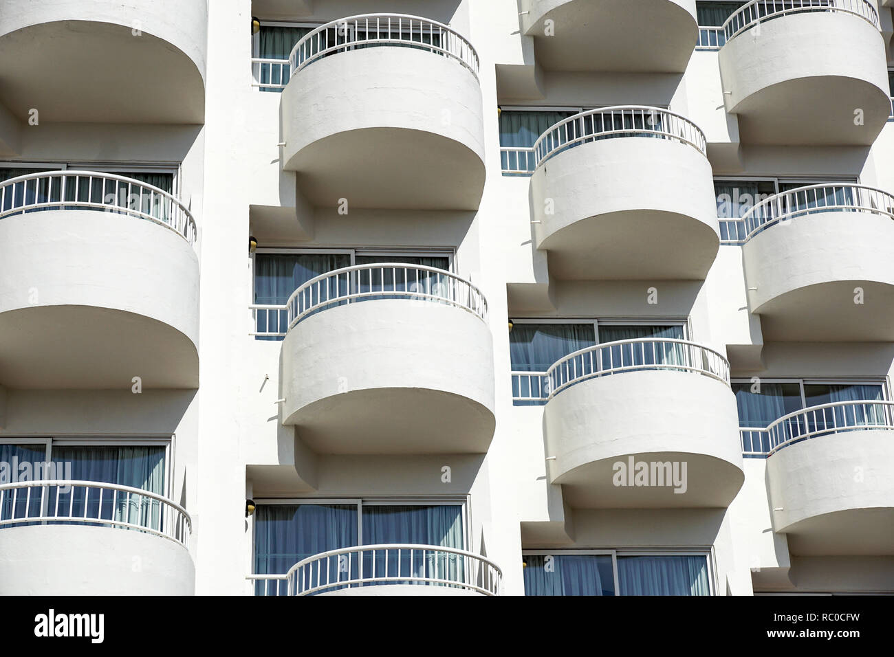 Les Balcons d'un immeuble moderne détail texture . Banque D'Images