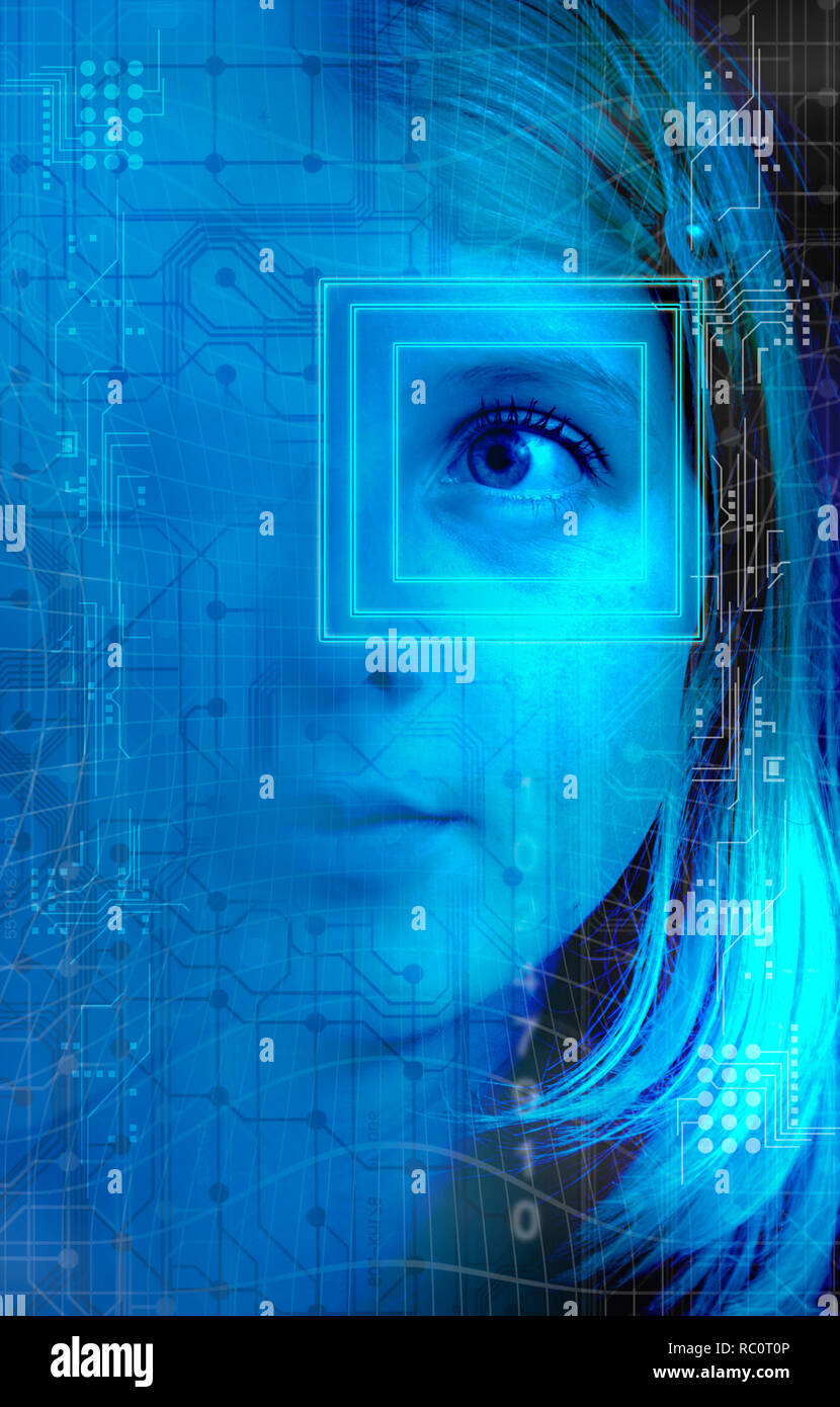 concept de technologie de reconnaissance faciale Banque D'Images