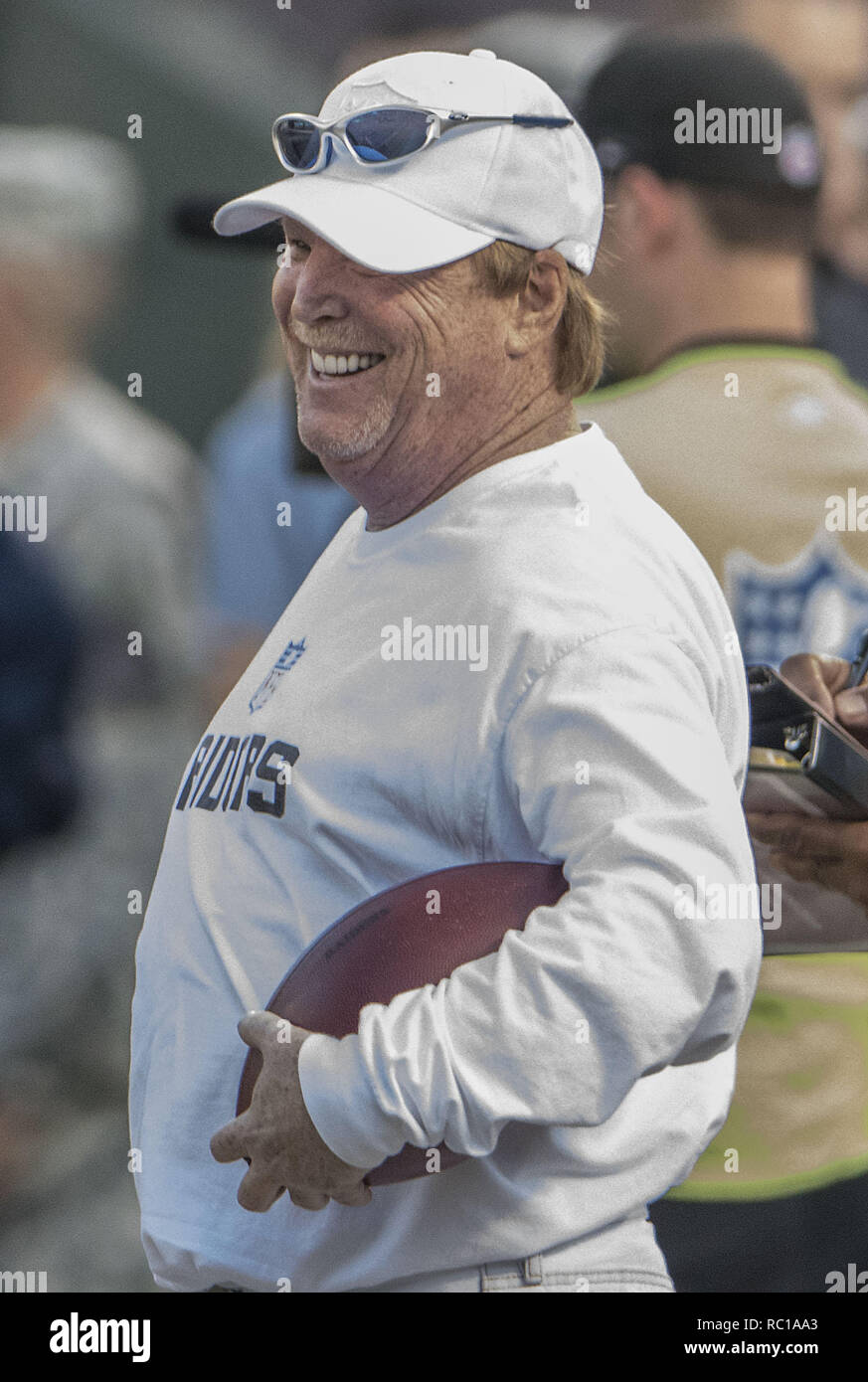 Oakland, Californie, USA. 28 août, 2014. Oakland Raiders propriétaire Mark Davis le Jeudi, août 28, 2014, dans la région de Oakland, Californie. Les raiders battu les Seahawks 41-31. Dans un match pré-saison. Crédit : Al Golub/ZUMA/Alamy Fil Live News Banque D'Images