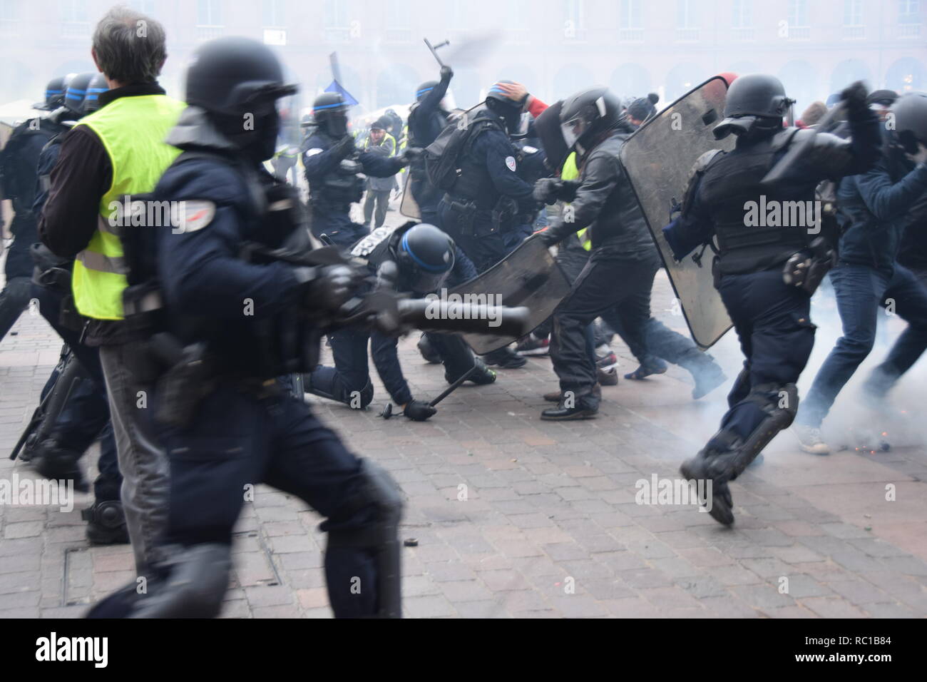 Paris France 12 Janvier 2019 De Graves Affrontements A