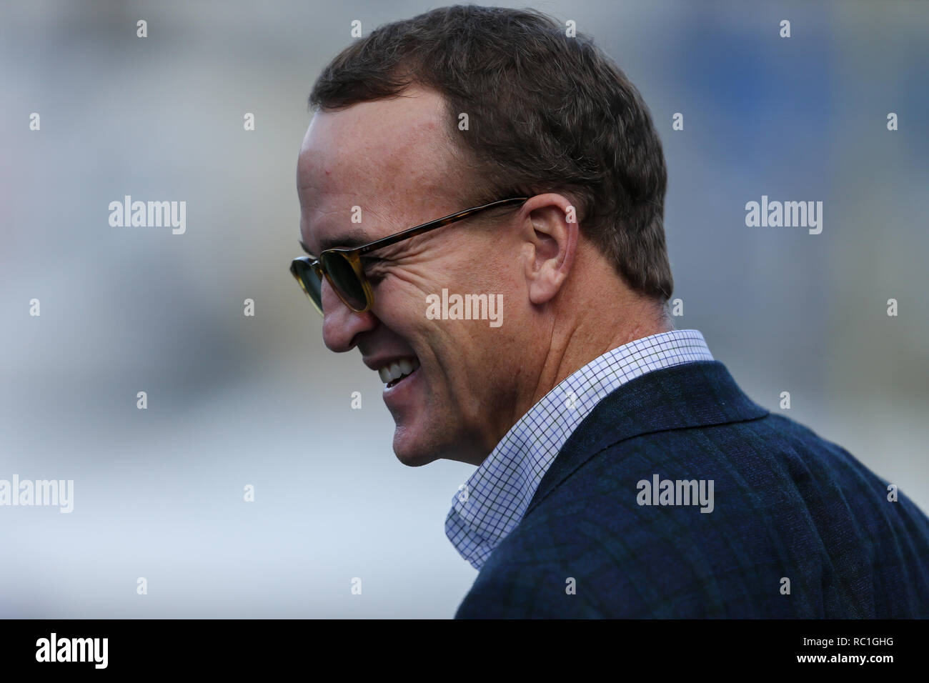 Los Angeles, CA, USA. Jan 12, 2019. Payton Manning avant la division de la NFL Playoffs match entre les Dallas Cowboys vs Los Angeles Rams au Los Angeles Memorial Coliseum de Los Angeles, CA le 12 janvier 2019. Photo par Jevone Moore : csm Crédit/Alamy Live News Banque D'Images