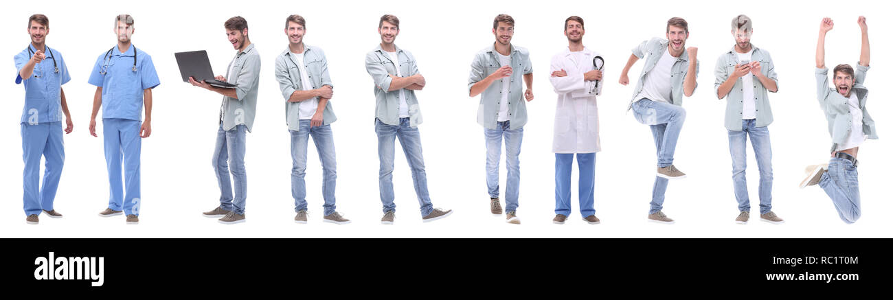 Collage panoramique de jeunes menant une vie saine Banque D'Images
